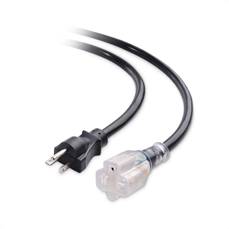 Cable Matters كابل ماترز سلك تمديد خارجي ثقيل 12 AWG بقدرة 20 أمبير بطول 25 قدم مع ضوء LED (NEMA 5-20P إلى NEMA 5-20R) - Image 1